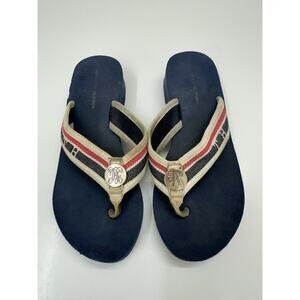 Tommy Hilfiger Womens Flip Flop Size Unkown Platform Blue Thong Foam